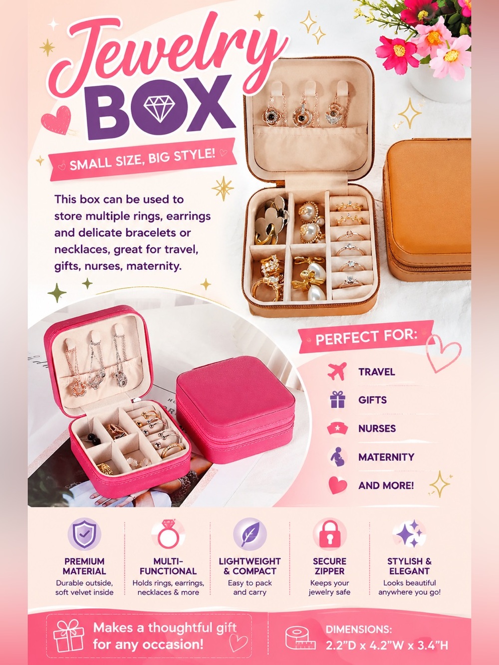 Small Travel Jewelry Box - Picture 1 of 1